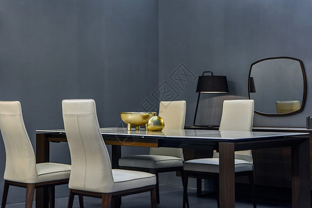 新中式简约室内餐厅餐桌家居装饰背景