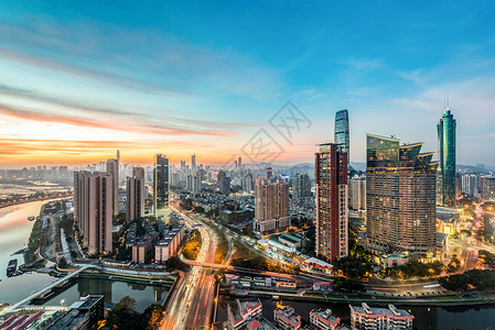 银行展板深圳城市风光背景