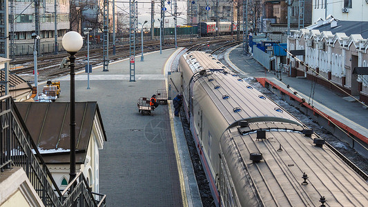 海参崴火车站背景图片