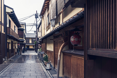 无人的街道日本京都祇园小路背景