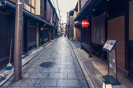 日本风格建筑日本京都祇园小路背景