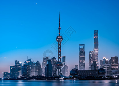 多色城市上海外滩城市夜景背景