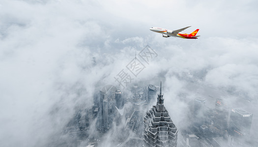 飞跃城市飞机智能科技高清图片
