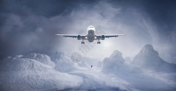 南极长城站飞跃冰川设计图片
