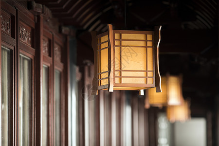 中式建筑和灯笼图片