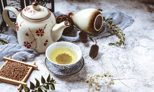 苦荞茶饮茶玄米茶高清图片