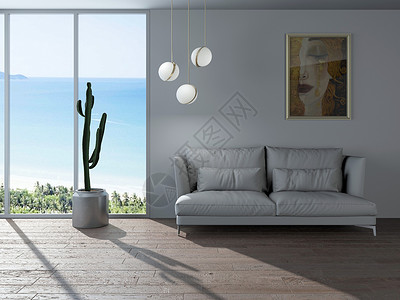 海洋之窗沙发客厅效果设计图片