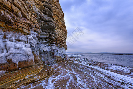 海水表面冬季沉积岩背景