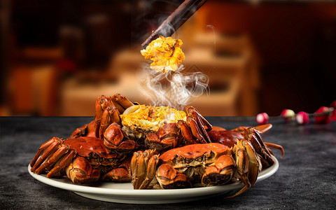 海鲜餐厅宣传单桌面美食背景设计图片