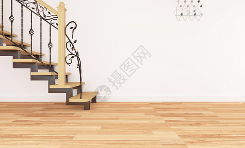 木制沙发室内阶梯背景设计图片