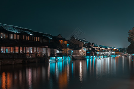 乌镇夜景背景图片