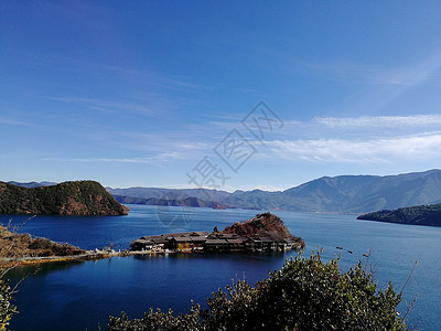湖光山色天空岛一景高清图片