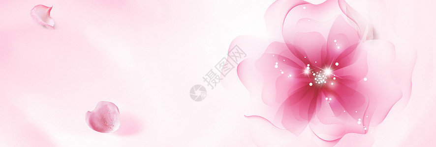 粉色化妆花瓣唯美背景设计图片