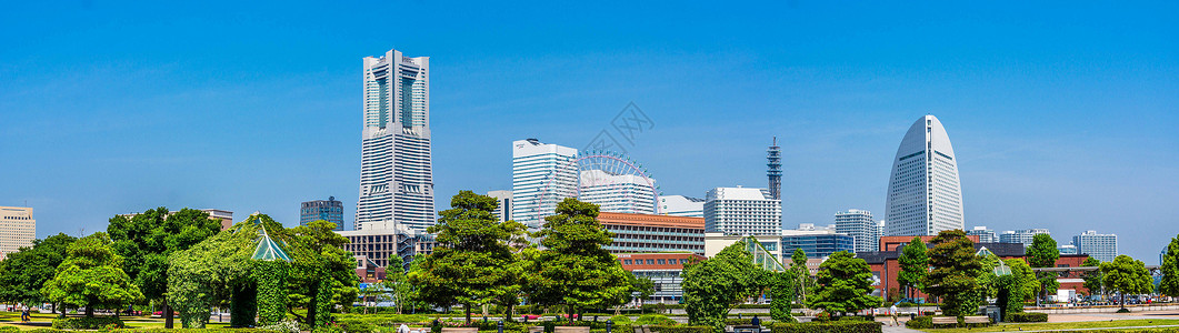 日本横滨城市景观背景