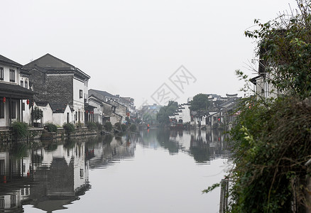 缓震震泽古镇背景