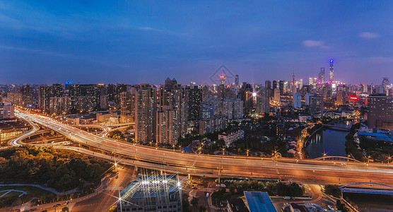 上海高架桥城市风光全景图背景图片