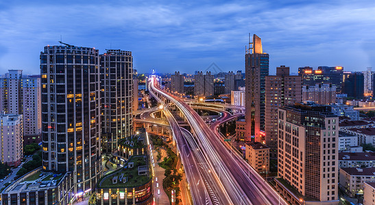 背景素材酒店上海城市高架桥夜景背景