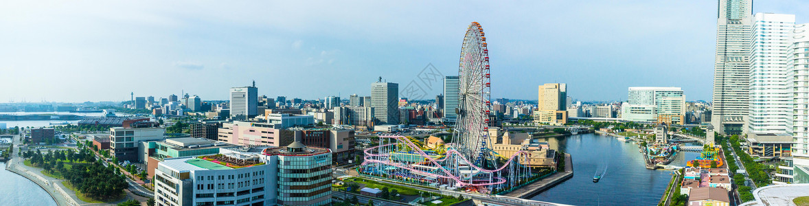 日本横滨城市景观背景