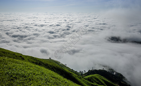 江西萍乡江西武功山云海景观背景