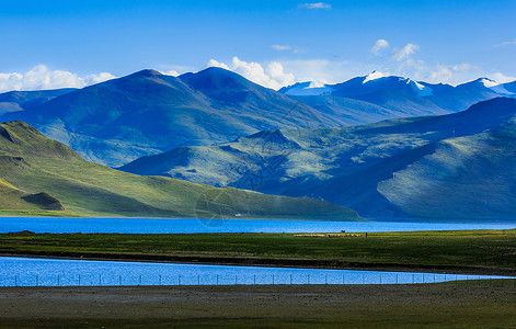 西藏高原山川湖泊背景图片