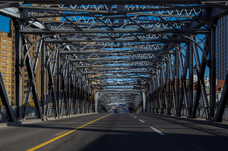 外白渡桥晴天钢桥高清图片