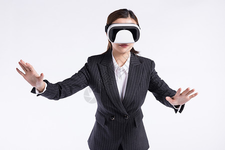 商务女性VR科技点击背景图片