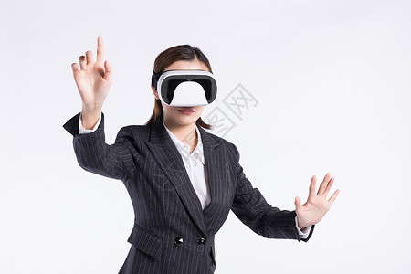 商务女性VR科技点击背景图片