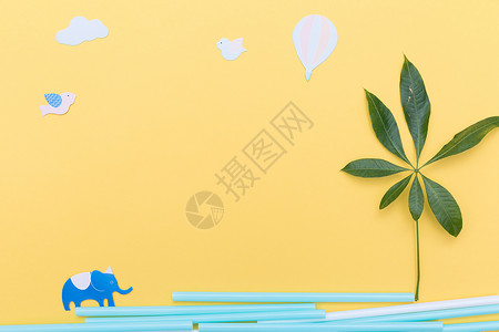 卡通手绘云朵卡通静物创意造型背景