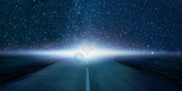 夜景光源星空道路设计图片