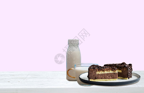 一块巧克力美味早餐设计图片
