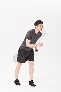 运动男性跑步赛跑动作图片