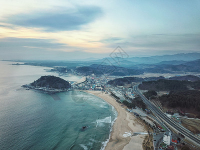 韩国地标襄阳海滨背景图片