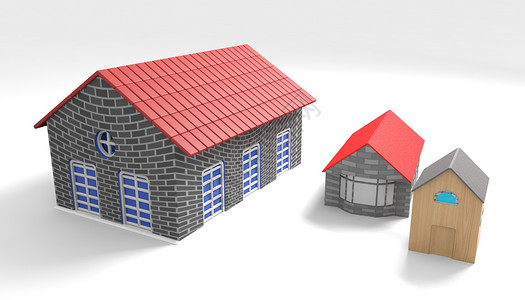 红色屋顶房子房地产背景设计图片
