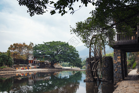 云水谣水车旅游业素材高清图片