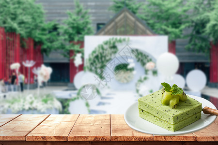 美食桌卡蛋糕背景设计图片