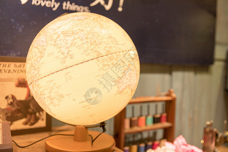 地图位置图标复古风文艺地球仪背景