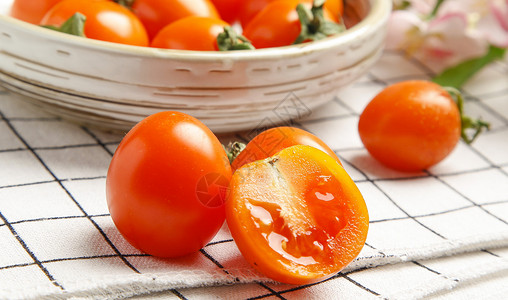 小西红柿黄色果子高清图片