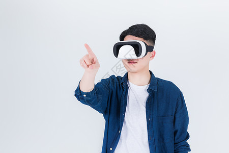 男性VR虚拟现实背景图片