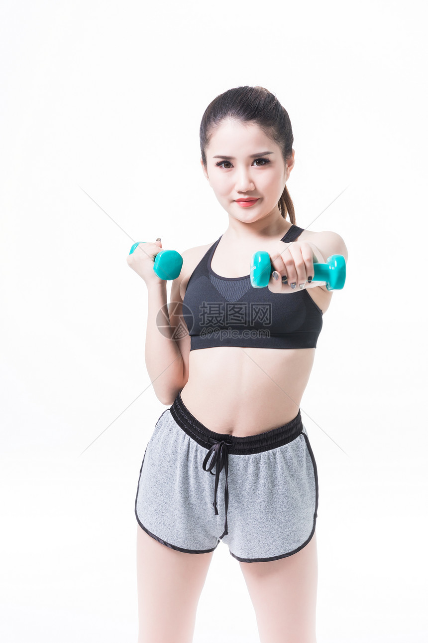 女性健身举重减肥图片