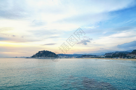 海域捕捞韩国仁川海滨风光背景