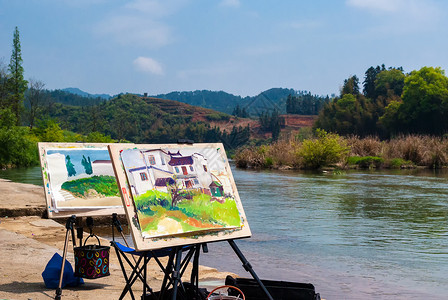 清明时节寄哀思安徽古徽州清明时节画卷背景