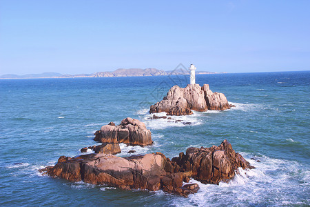 海浪灯塔东极岛灯塔背景