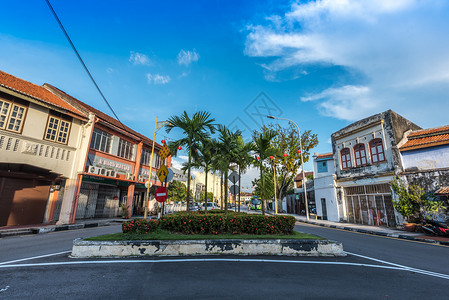 马来西亚槟城街景背景图片