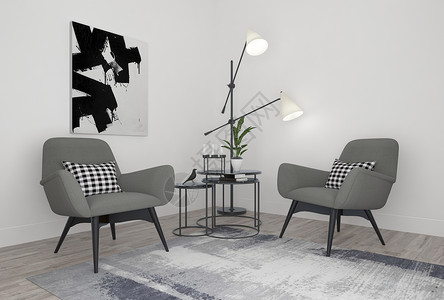 沙发有墙单椅茶几组合设计图片