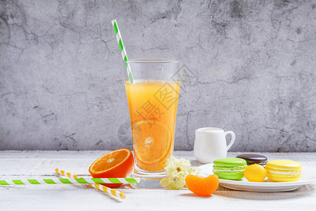 冷饮橙汁夏季冰爽水果茶高清图片