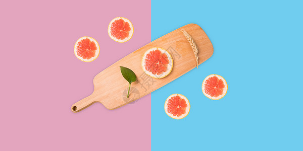 切水果的板子西柚切片设计图片