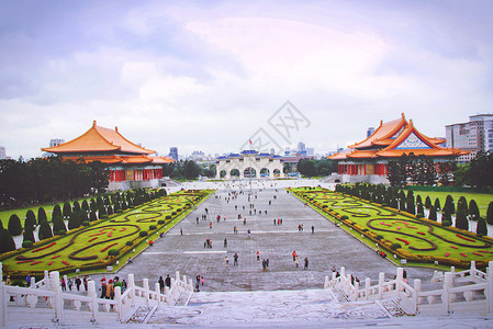 台湾台北中正纪念堂广场背景图片