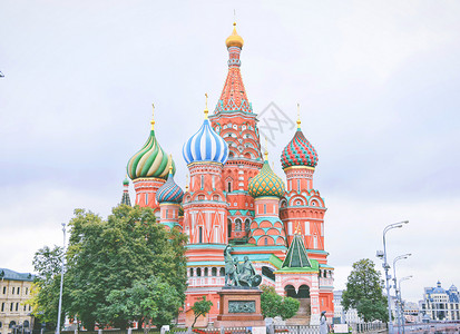 俄罗斯莫斯科圣瓦西里升天教堂背景