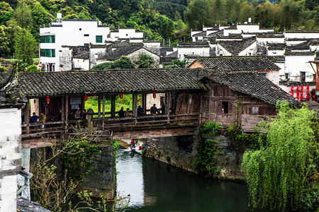 田园山水风景猴坑村高清图片