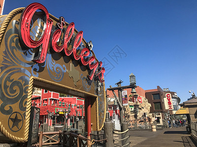 餐厅位置指示牌拉斯维加斯Gilley's Saloon背景